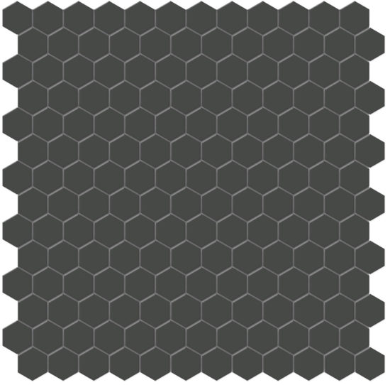 1" Retro Black Matte Hex Mosaic | Quality Carpet Inc.