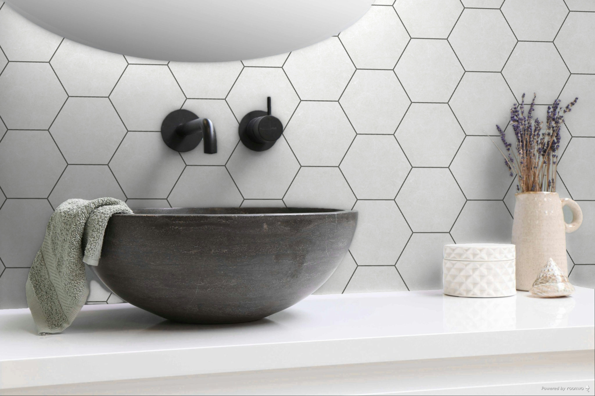 Form 5.5X6.3” White Hexagon | Quality Carpet Inc.