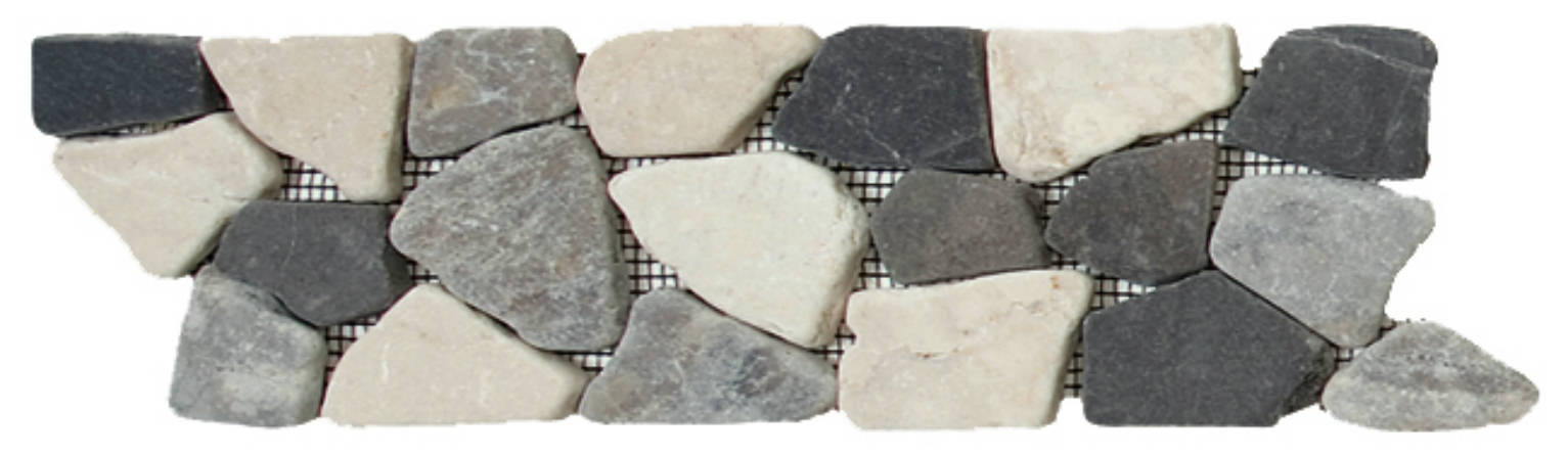 White/Grey/Black Opus Mosaic Interlocking Border | Quality Carpet Inc.